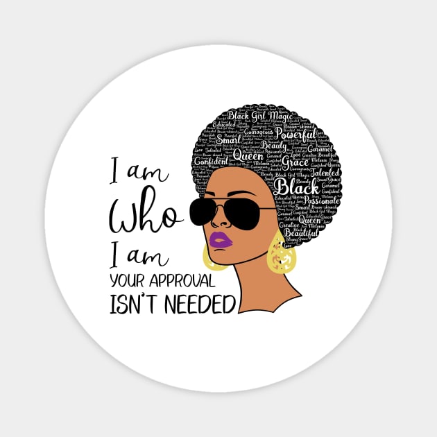 African Queen Lady Natural Hair African America Word Art Magnet by gogo-jr